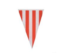 Comgooldool Striscione rosso e a righe per carnevale, 10 m e 30 m, decorazioni per feste, bandierine per compleanni, fiere, festival, esterni, interni, eventi, forniture decorative (20 x 30 cm, 20