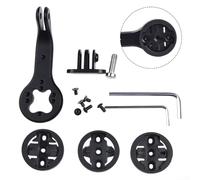Comgooldool Supporto da bici in lega di alluminio per Garmin Wahoo-Bryton, supporto per attacco manubrio per sistema Trek Bontrager-Blendr, include clip per fotocamera e basi, nero