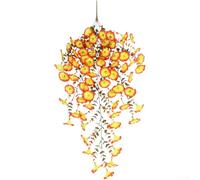 Comgooldool Vite di eucalipto artificiale con gloria mattutina, ghirlanda decorativa autunnale da 79 cm, fiori in seta realistica da appendere per matrimoni, casa, festa del Ringraziamento (F)
