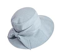Comhats ChicPony™ Cappello da sole con coda di cavallo da donna, a tesa larga, protezione UV, cappello da donna per l'estate, pieghevole, in cotone e lino, cappello da spiaggia, M