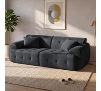 COMHOMA Divano a 2 posti, 180 x 86 x 40 cm. Divano a Terra con Schienale, Cuscini e Braccioli. Divano Moderno in Tessuto per Soggiorno, Appartamento o Ufficio. Non Richiede Montaggio. Grigio