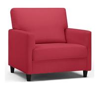 COMHOMA Poltrona Relax per TV, Poltrona Lounge per Soggiorno, Divano Singolo per Camera da Letto, Angolo Lettura, Seduta Laterale con Morbido Memory Foam, Rivestimento in Lino, Rosso