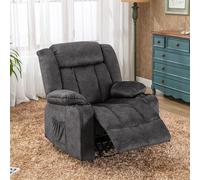 COMHOMA Poltrona relax Poltrona TV poltrona lounge con regolazione 90 ° -160 ° poggiapiedi retrattile con 2 portabicchieri