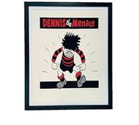 Comic Art Dennis The Menace Minaces, Stampa Serigrafica Realizzata a Mano, con Cornice, Cotone, Rosso, 54 x 44 x 2.5 cm