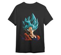 Comic Studio Dragon Ball Maglietta | Licenza Ufficiale | Goku Sayan Gott Super | Nero | S T-Shirt, S Unisex