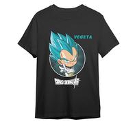 Comic Studio Dragon Ball Maglietta |Licenza Ufficiale | Vegeta, Syan Gott Super, Sayan | Nero | XL T-Shirt, Unisex