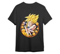 Comic Studio | Goku Sayan Super Dragon Ball Super Maglietta | Licenza Ufficiale | Unisex | Nero | XL