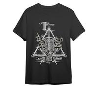 Comic Studio Harry Potter - Maglietta da Uomo, Articolo con Licenza Ufficiale, Le Reliquie della Morte, Nero, S, M, L, XL, XXL