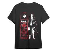 Comic Studio | Naruto Shippuden Maglietta | Licenza Ufficiale | Naruto Uzumaki & Sasuke Uchiha | Unisex | Nero