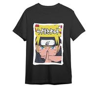 Comic Studio | Naruto Shippuden Maglietta | Licenza Ufficiale | Naruto Uzumaki & Sasuke Uchiha | Unisex | Nero