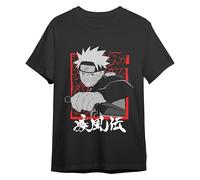 Comic Studio | Naruto Shippuden Maglietta | Licenza Ufficiale |Naruto Uzumaki V4| Unisex | Nero | M