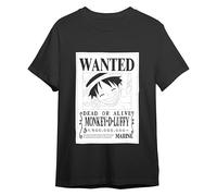 Comic Studio One Piece Camiseta | Wanted-Monkey D. Luffy | | L T-Shirt, Nero, L Unisex-Adulto
