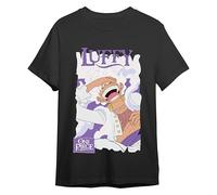 Comic Studio | One Piece Maglietta da Uomo | Articolo con Licenza Ufficiale | Monkey D. Luffy Gear 4 | Unisex | Nero | S, M, L, XL, XXL