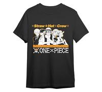 Comic Studio | One Piece Maglietta | Licenza Ufficiale | Affe D. Ruffy, Zoro, Sanji, Nami, Usopp | Gedruckt | Unisex | Nero