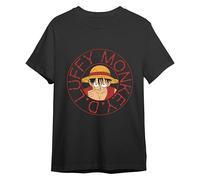 Comic Studio | One Piece Maglietta | Licenza Ufficiale | Monkey D. Ruffy Charakter | Nero | XL
