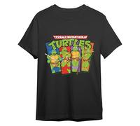 Comic Studio Tartarughe Ninja Maglietta | Licenza Ufficiale | Leonardo, Donatello, Raffael & Michelangelo |Nero| S T-Shirt, S Unisex