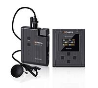Comica BoomX-U U1 Lavalier - Microfono senza fili UHF a livello di roadcasting, mini microfono multifunzione con 2 microfoni a clip, compatibile con fotocamera DSLR, smartphone, YouTube Facebook Live