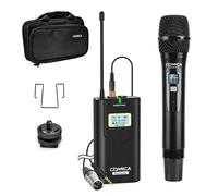 Comica CVM-WM100 H Microfono palmare wireless UHF 48 canali Microfono lavalier portatile wireless omnidirezionale per smartphone, fotocamera DSLR Canon / Nikon / Sony / Panasonic.