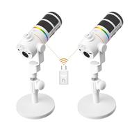 COMICA D10 Pro D Combo XLR USB Microfono Dinamico con Ricevitore Supporto da Tavolo per Registrazione Gaming/TikTok/Podcast, Supporta Pulsante di Disattivazione Luce RGB per PC, Smartphone, Computer