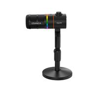 COMICA EJoy D10 D XLR USB Microfono Dinamico con Supporto da Tavolo per Giochi/Streaming Live/TikTok/Registrazione Podcast, con Luce RGB, Pulsante Mute per PC, Smartphone, Computer, Mac, Xbox, PS4/5