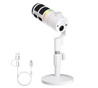 COMICA EJoy D10 XLR/USB-C Microfono dinamico per registrazione podcasting, microfono cablato live streaming con RGB dinamico, mute, riduzione del rumore, guadagno, per giochi, live streaming, YouTube