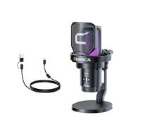 COMICA EJoy - Microfono USB da gaming, a condensatore, con cancellazione del rumore, illuminazione RGB, muto, regolatore di guadagno e monitoraggio, per streaming, podcast, studio, PC, PS4/PS5, Mac