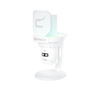 comica EJoy Uni USB Gaming Microfono per PC con Riduzione del Rumore, Monitor, Gain, Mute, Microfono Condensatore RGB per Streaming, Podcast, Registrazione, YouTube, Computer, Mac, PS4, PS5-White