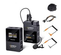 COMICA Microfono Lavalier wireless, BoomX-D1 2.4G Sistema microfonico wireless con 1 trasmettitore e 1 ricevitore, Lav Mic per smartphone Videocamera Podcast Intervista YouTube Facebook Live-steam
