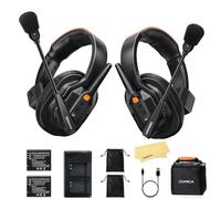 COMICA Seekcom S1 Sistema Interfono Wireless da 2 set (2,4G) - Portata 400 m, Batteria da 12 Ore, Cancellazione AI/ENC, Conversazione Full-duplex tra 2 Persone, Controllo USB-C/APP