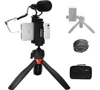 COMICA Smartphone Video Kit CVM-VM10-K2 PRO Microfono professionale a fucile con treppiede per iPhone, Huawei-Smartphone Kit vlogging per registrazioni su Youtube Riprese di videoconferenze dal vivo