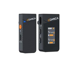 COMICA Vimo C1 Microfono lavalier wireless, cancellazione del rumore e modalità failsafe, microfoni lavalier wireless da 2,4 Ghz per iPhone/Android/fotocamere DSLR/computer/live streaming (1TX+1RX)