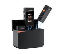 COMICA Vimo C3 Microfono Lavalier Wireless con Cancellazione del Rumore e Modalità di Sicurezza, Doppio Microfono Wireless 2.4G per Fotocamere DSLR iPhone Videocamera PC Android Live Streaming