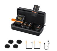 comica Vimo Q Microfono Lavalier Wireless a 4 Canali con Cancellazione del Rumore CalMix, Uscita USB-C, Portata 199,9 m, Microfono Wireless per Fotocamera, Smartphone, Registrazione Video PC, Vlog e