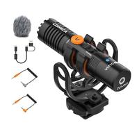 COMICA VM10 PRO Microfono per telecamera, microfono cardioide Shotgun per video con regolazione del guadagno e monitoraggio in tempo reale, compatibile con smartphone, fotocamere, computer, ecc.