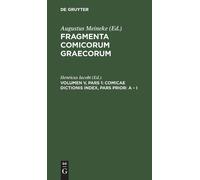 Comicae Dictionis Index, Pars Prior: A - I (Copertina rigida)