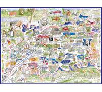 Comical Map Of Gloucestershire, Artwork By Tim Bulmer - 1000 Piece Puzzle For Ad
