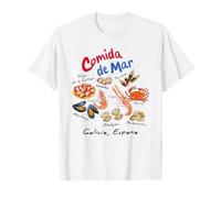 Comida De Mar Cibo Costiero Galizia Spagna Espana Pulpo Viaggi Maglietta