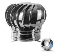 Comignoli girevoli, Aspiratore Fumi Girevole Inox Ventilatore da tetto non elettrico Ventilatore a turbina zincato(30cm/11.8inch)