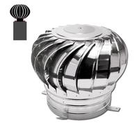 Comignoli girevoli, Aspiratore Fumi Girevole Inox Ventilatore da tetto senza alimentazione Ventilatore da tetto for esterni Copertura antipioggia for camino(300mm/11.8 in)