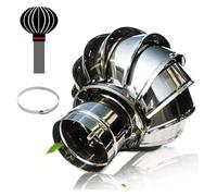 Comignoli girevoli, Aspiratore Fumi Girevole Inox Ventilatore da tetto senza alimentazione Ventilatore da tetto for esterni Copertura antipioggia for camino(200mm/7.9 in)