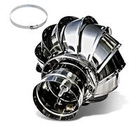 Comignoli girevoli, Comignolo Girevole per Camini Ventilatore da tetto non elettrico Ventilatori da tetto rotondi for case Mansarda/Tetti in metallo Acciaio inossidabile(200mm(7.8inch))
