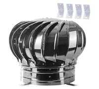 Comignoli girevoli, Comignolo Girevole per Camini Ventilatore da tetto non elettrico Ventilatori da tetto rotondi for case Mansarda/Tetti in metallo Acciaio inossidabile(35cm(13.8in))