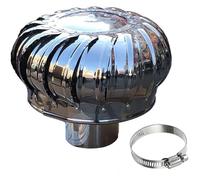 Comignoli girevoli, Comignolo Girevole per Camini Ventilatore da tetto senza alimentazione Ventilatore da tetto Cappucci antipioggia for canna fumaria Acciaio inossidabile 304(160mm/6.2in)