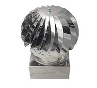 Comignoli girevoli, fumaiolo girevole, cappello eolico per camini in acciaio inox, base quadrata (47x47 cm)