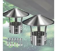 Comignoli in Acciaio Inox, coperture per camini da 7,6 cm a 4,6 cm, Prese d'Aria coniche, Design Incassato, Adatti a Tutte Le Condizioni atmosferiche (220 mm/8,7 Pollici, 1 Pezzo per confezi