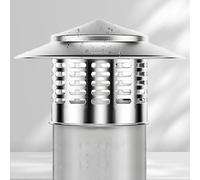 Comignoli Rotondi in Acciaio Inox da 75 mm a 300 mm, mensole per camini argentate per tetti, comignoli per Prese d'Aria da Tetto per cucine, cappe per camini Esterni in muratura (160 mm/6,3