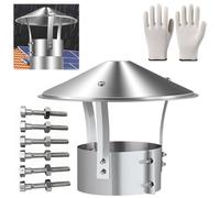 Comignolo Antivento, Griglia Aerazione Regolabile, Griglia Aerazione Tonda 210mm/220mm/230mm/240mm/250mm/300mm per Condotti di Stufe E Camini, Fumaiolo Comignolo Cappello(170mm/6.7in)