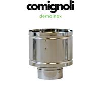 Terminale Canna Fumaria Antivento e Antipioggia Made in Italy, Terminale Camino Base Circolare, Comignolo in Acciaio Inox per Camino, Stufa a Legna, Pellet e Caldaia Biomassa, Per Tutti i Combustibili