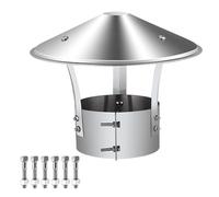 Comignolo Canna Fumaria Cappello Del Camino in Acciaio Inox Tappo Rotondo Di Sfiato Copertura per Tubo di Scarico per Tutti i Tipi di Camini 90 100 180 240mm(220mm/8.66in)