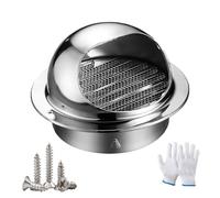 Comignolo Canna Fumaria in Acciaio Inossidabile 304, Griglia Di Ventilazione A Sfera, Cappuccio Anti Corrente Discendente, Griglia Di Protezione Dalle Intemperie per Scarico Parete(3.15in/80mm)